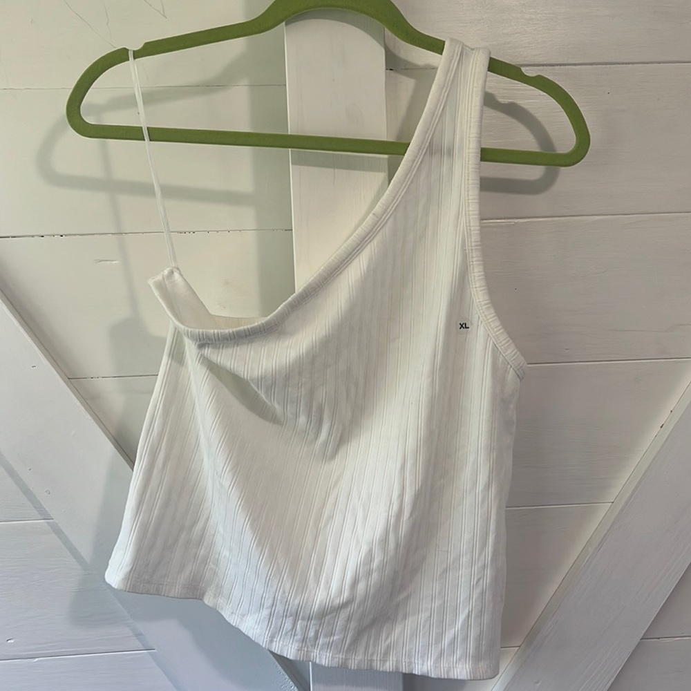 NWOT American eagle white one shoulder crop top
